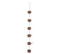 DIYEAH Chaîne de Pluie Vintage pour Gouttière, Acier Marron Crochet | Cuillères Théière, Structure Cylindrique Réglable, Finition Résistante aux Intempéries, Usage Patio