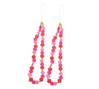 DIYEAH Chaîne De Téléphone En Perles De Cœur 2 Pièces Décorations Pour Téléphone Portable Cordon En Pâte Polymère Design Unique Rose Suspendue