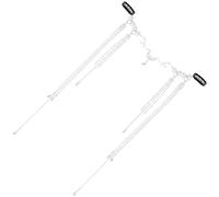 DIYEAH Chaîne de Tête Longue Goutte D'eau Argentée Pompons pour Femmes, Accessoire de Coiffure Vintage Style Palais, Bijoux de Tête de Mariage et Festival, 1 Pièce