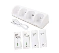 DIYEAH Chargeur de Batterie à Slots pour Station de Charge Pratique avec Indicateur LED Adaptateur de Recharge pour Manettes Blanc