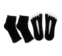 DIYEAH Chaussettes de Protection UV en Tissu Anti-bronzage pour Pédicure à Domicile, Couvre-pieds Noirs Design Plat, Lot de 2 Pièces pour Manucures Rapides