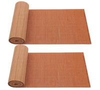 DIYEAH Chemin de Table Bambou Naturel Tapis à Thé Ajustable et Imperméable Nappe Tissée sans Bord pour Salle à Manger et Maison de Thé Set Décoratif Écologique