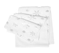 DIYEAH Chemin de Table de Noël en Peluche Blanche Flocons de Neige à Sequins Décoration de Table Hivernale Festive pour Salle à Manger Style Rustique et Campagne Résistant et Doux au