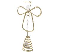 DIYEAH Cimier d'arbre en Fil métallique doré et Cristal avec Base en Spirale - Décoration élégante pour Sapin de Noël - pour Une décoration de Sapin de Noël