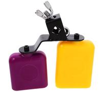 DIYEAH Cloche à Vache en Métal et Abs Son Clair, Angle Réglable, Accessoire pour Batterie Professionnelle, Bloc de Percussion Jaune et Pourpre pour Batteries et Percussions