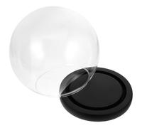 DIYEAH Cloche Verre Sphérique avec Base Noire Couvercle Transparent pour Fleurs Éternelles Vitrine Décorative Compacte pour Plantes Artificielles et Objets de Collection