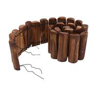 DIYEAH Clôture Barrière Réutilisable et Flexible en Bois Marron pour Jardin et Cour Décoration Extérieure Naturelle et Pastorale pour Bordures de Pelouse