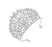 DIYEAH Coiffe de Couronne Brillante en Strass pour Mariée Couronne Décorative Élégante pour Mariage et Fête Accessoire Cheveux Femme Cérémonie Serrage-Tête Strass Scintillant
