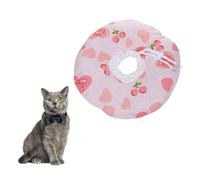 DIYEAH Collerette Élisabéthaine pour Chat Forme de Cœur Rose Anti-grattage Protectrice et Ajustable Cône de Récupération Confortable pour Animaux S