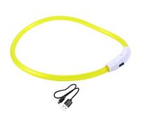 DIYEAH Collier LED pour Chien USB Rechargeable Collerette Lumineuse Plastique Flexible Visibilité Nocturne Élevée pour Chiots et Chiens Sécurité et Dressage Extérieur