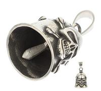 DIYEAH Collier Pendentif Acier Skull Bell pour Hommes Cloche de Diy Accessoire Unique et Créatif pour Bijoux de Style Punk