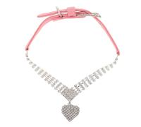 DIYEAH Collier pour Chien orné de Strass - Collier à Paillettes Ajustable avec Pendentif cœur pour Chat, Chaton et Chiot - 9 cm de Large - Accessoire de Bijouterie pour Animaux de Compagnie, Cadeau