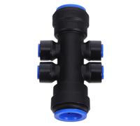DIYEAH Connecteur Goutte à Goutte 6 Voies Noir Pom pour Tuyau Principal 15 | Interface 1/4 Pouce et Ligne 6mm, Branchement Multi-zones, pour Massifs Surélevés et Serrage