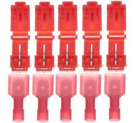 DIYEAH Connecteurs rapides électriques 100pcs, cosses à fourche isolées en nylon, laiton étamé, pour fils, déconnexion rapide sans dénuder, pour câblage automobile et marin