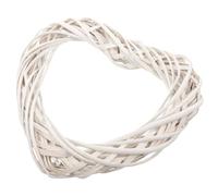DIYEAH Couronne en Rotin Naturel de Cœur 30 CM Cadre pour Couronnes Soi-Même Anneau Artisanale pour Décoration Murale et Guirlande de Noël