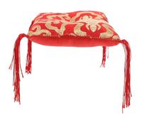 DIYEAH Coussin de Bol Chantant Tibétain Coussin de Bol Chantant Bouddhiste en Tissu Rouge Forme Concave Yoga et Contemplation Plusieurs styles