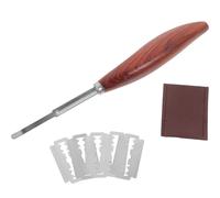 DIYEAH Couteau à Lame Incurvée Inoxydable avec Manche Bois, Ensemble Lames à Pâte pour Scarification et Façonnage, Outil la Cuisine Boulangerie pour Découpe Précise