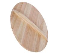DIYEAH Couvercle Bois Naturel pour Wok Anti-projection Huile Couvercle Épais Bois de Cèdre avec Poignée Ustensile de Cuisine Maison pour Cuisson Vapeur et Mijotage