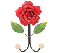 DIYEAH Crochet Mural Adhésif Double en Fer Rouge de Rose Crochets Muraux Maison Bureau Rangement Mural pour Clés Manteaux et Vêtements Décoration Murale Fonctionnelle