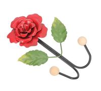 DIYEAH Crochets Muraux en Fer Rouge de Rose Double Crochet Adhésif pour Manteaux Clés et Vêtements Rangement Mural Décoratif pour Maison Bureau et Salle de Bain