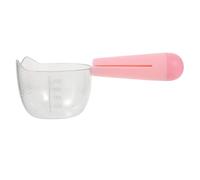 DIYEAH Cuillère pour Nourriture Animaux avec Balance Cuillère Réutilisable et Clip Étanche Scoop Antidérapant pour Croquettes et Pâté Chien et Chat Pratique et Transparent Rose