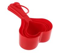 DIYEAH Cuillères Doseuses en Plastique Forme Cœur, 4 Pièces Emboîtables, Graduations Lisibles, Tasses à Mesurer Multifonction pour Pâtisserie Cuisine Familiale, Couleur Couleur Aléatoire