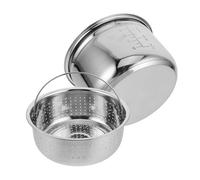 DIYEAH Cuve Intérieure Inox Pour Cuiseur À Riz Électrique Panier Vapeur Avec Panier D’Égouttage Séparation Riz Et Soupe Remplacement Pour Cuiseur À 8.46 X 5.12 in