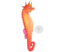 DIYEAH Décoration Aquarium Hippocampe Artificiel Fluorescent en Silicone Rouge, Grand Modèle Réaliste, Ornement Simulation Créative Marine pour Aquarium, Accessoires Décoratifs Sécurisés