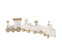 DIYEAH Décoration de Gâteau Mini Train en Bois Blanc Ornement Fête D’Anniversaire Accessoire Pâtisserie pour Gâteaux Cupcakes et Desserts Décoration de Table Festive