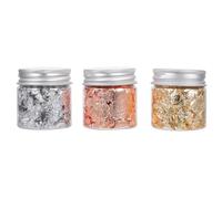 DIYEAH Décoration D'ongles Soi-même Flocons de Dorure en Tinfoil, Facile à Appliquer, Lot de 3 Bouteilles pour Salon de Nail Art ou Fêtes de Nouvel An