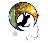 DIYEAH Décoration Intérieure en Acrylique pour Chat et Lune à Suspendre, sans Odeur ni Bavure, pour Chambre ou Patio, Ornement Artistique Coloré
