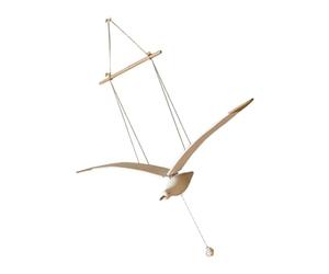 DIYEAH Décoration Murale Oiseau Bois Suspendu pour Chambre Garçon Fille Mobile Suspendu Bois Ornement Mural Minimaliste pour Nursery Salon et Balcon Ambiance Chaleureuse et Apaisante
