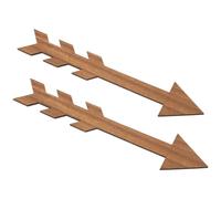DIYEAH Décoration Murale Solide et Précis en Bois Massif 2 Pièces Panneau Fléché Rustique Vintage pour Boîte aux Lettres pour Entrée et Thème Maison