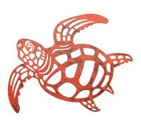 DIYEAH Décoration Murale Tortue en Fer Forgé Creuse à Suspendre Murale Extérieure Marron Ornement Artisanal pour Clôture et Jardin Décoration Solide pour Salon et Patio pour Clôture