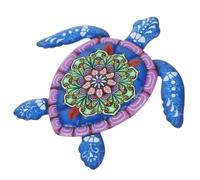 DIYEAH Décoration Murale Tortue Métal Bleu Ornement Suspendu pour Jardin Extérieur et Intérieur Décoration Murale Chambre Art Mural Scandinave Réaliste et Texturé
