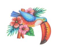 DIYEAH Décoration Murale Toucan en Métal Léger et Solide pour Chambre ou Salon, Art Mural Animalier Unique Design Vivant et Look Adorable