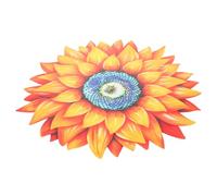 DIYEAH Décorations Pour Terrasse Art Mural Chambre à Coucher Décorations De Jardin En Plein Air Ornements De Mur De Jardin Décoration Murale Végétale Naturel Blue Le Fer