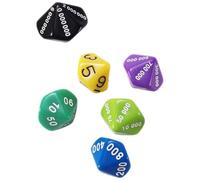 DIYEAH Dés de Fête Multi-Faces 6 Pièces en Plastique pour Jeux de Rôle et Soirées Conviviales Léger et Pratique Couleur Aléatoire