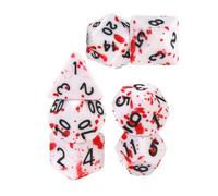 DIYEAH Dés Polyédriques pour Fêtes d'halloween Motif Éclaboussure de Sang Légers et Décoratifs Set de 7 en Acrylique et Jeux de Rôle