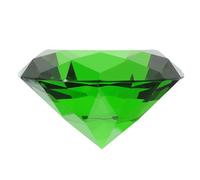 DIYEAH Diamant en Verre Cristal Transparent 6 Cm Vert - Décoration Centre de Table Mariage et Fêtes, Ornement Faux Diamant pour Vase et Événement, Pierres Précieuses Décoratives