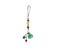DIYEAH Dragonne Courte Pour Téléphone Portable Agate De Jade Vert Pendentif Fleur De Lotus Accessoire Pratique Pour Téléphone Et Clés De Voiture