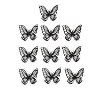 DIYEAH Écussons Brodés en Organza Double Couche pour Réparation et Embellissement Textile Lot de 10 Noir, Patchs Couture Accessoires DIY pour Décoration de Vêtements et Mariage