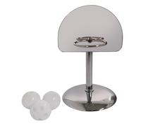 DIYEAH Éducatif pour Perroquets - Mini Panier de Basket-Ball Métallique Argenté - D’entraînement Résistant à Mâcher pour Oiseaux comme Perruches et Inséparables - Accessoire Ludique