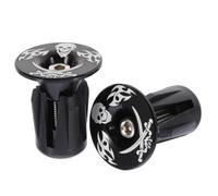 DIYEAH Embouts de Guidon Antivol en Alliage D'aluminium Lot de 2 Bouchons de Poignée Noirs pour Vélo de Route VTT Urbain Système de Verrouillage Sécurisé