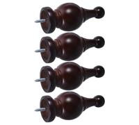 DIYEAH Embouts Décoratifs Design Élégant Vintage pour Tringles à Rideaux 4pcs en Bois et Fer, Diamètre 28mm Support Renforcé pour Salons et Bureaux