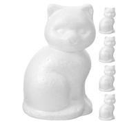 DIYEAH Embryons en Mousse Vierge 14 Cm pour Loisirs Créatifs - Lot de 5 Modèles de Chat pour Décoration, Peinture DIY et Activités Manuelles Garçon et Filles