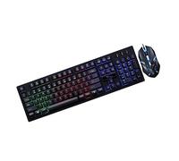 DIYEAH Ensemble Clavier et Souris Mécaniques USB pour Gamer, Design Suspendu, Rétroéclairage LED, Kit Filaire Noir, Usage Bureau et Gaming, Solide et Résistant à L’Usure