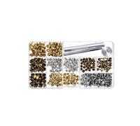 DIYEAH Ensemble De 240 Kit Bouton Pression en Fer pour Cuir, Bricolage et | Boîte de Rangement Transparente, Accessoires D'installation, pour Bracelets Cuir, Salopettes