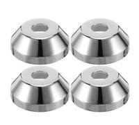 DIYEAH Ensemble de 4 caches de robinetterie en acier inoxydable - Manchon de tuyau à bride conique 1/2" - Rosace chromée pour robinet d'angle mural, robinet de douche et décoration de