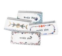 DIYEAH Ensemble de 4 Carnets de Notes Compacts Reliure Spirale Planificateurs Hebdomadaires et Mensuels Non Datés Format Poche pour Bureau et Usage Scolaire Mini Agenda Portable pour